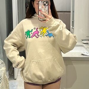 URBAN OUTFITTERS KEITH HARING beige hoodie
